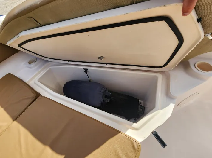  Yacht Photos Pics Storage compartment on a 2008 Grady-White 306 Bimini CC boat.