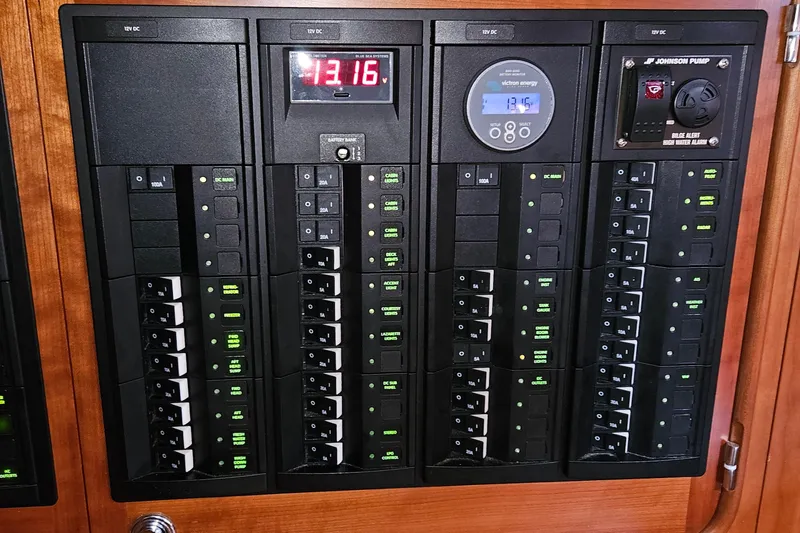 Providence Yacht Photos Pics Electrical control panel on a 2013 Passport 470 Center Cockpit yacht.