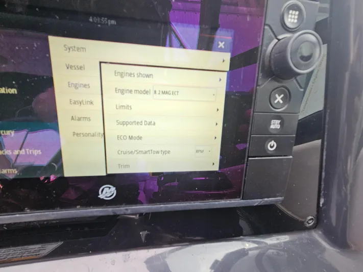  Yacht Photos Pics Boat control panel displaying engine settings for 2018 Formula 350 Sun Sport.