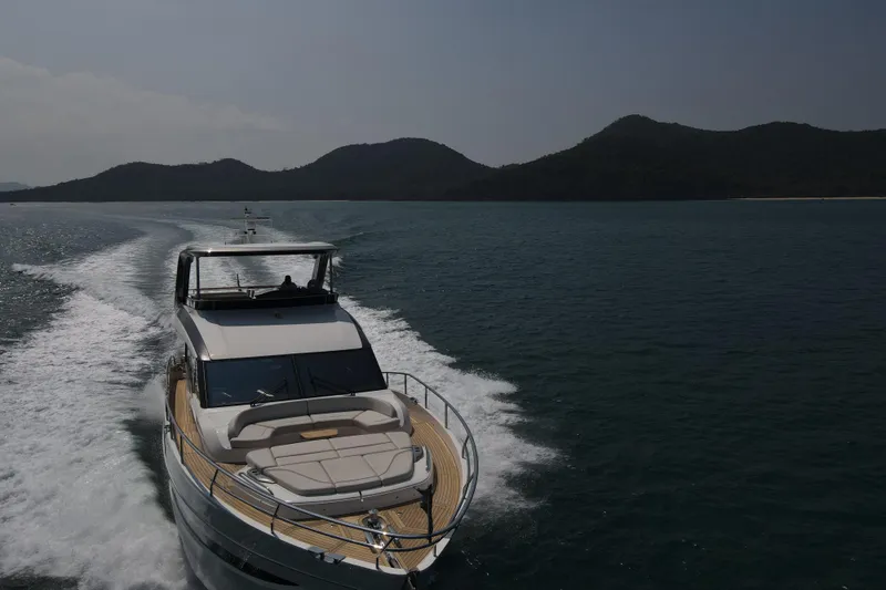 La Mer Yacht Photos Pics Luxury Princess Y72 yacht cruising on open water, 2023 model.