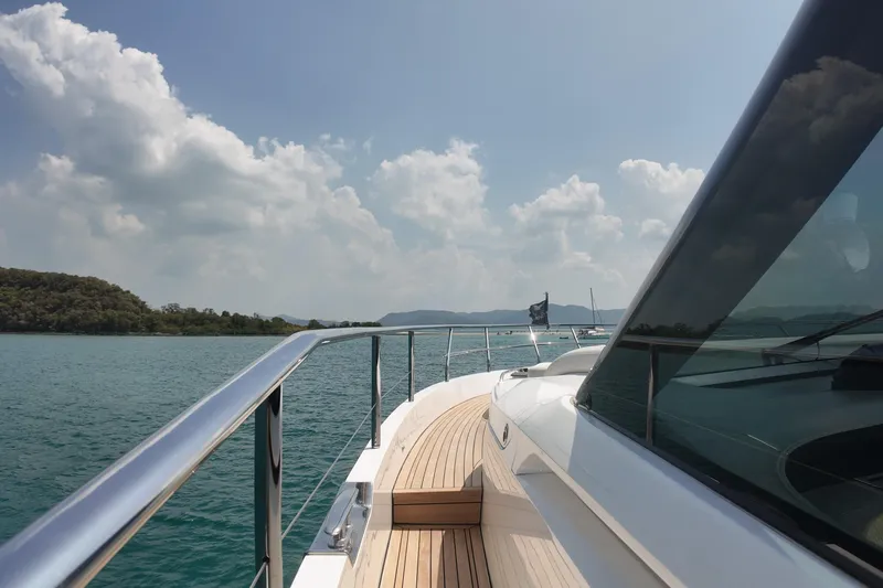 La Mer Yacht Photos Pics Luxury yacht Princess Y72 cruising on a sunny day, 2023 model.