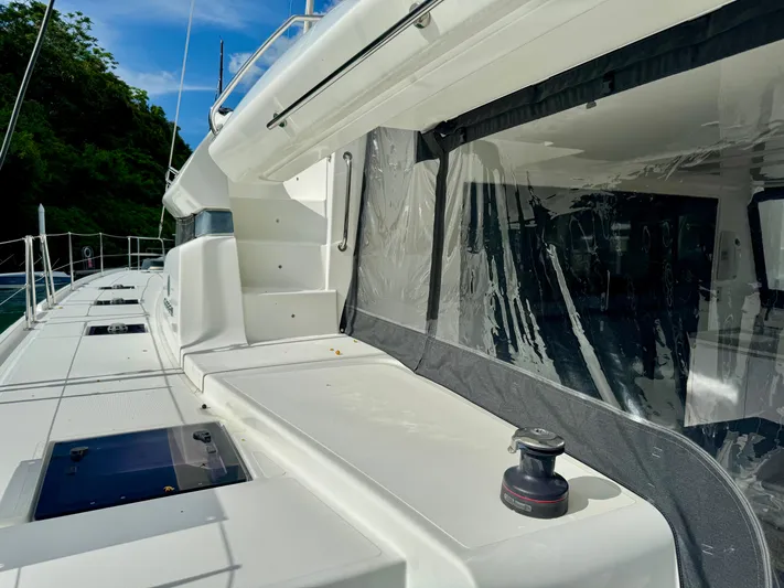 Promprang Yacht Photos Pics Lagoon 50 catamaran deck, 2020 model, featuring sleek design and spacious layout.