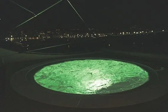  Yacht Photos Pics Illuminated jacuzzi on 2005 Canados 72 S yacht at night.