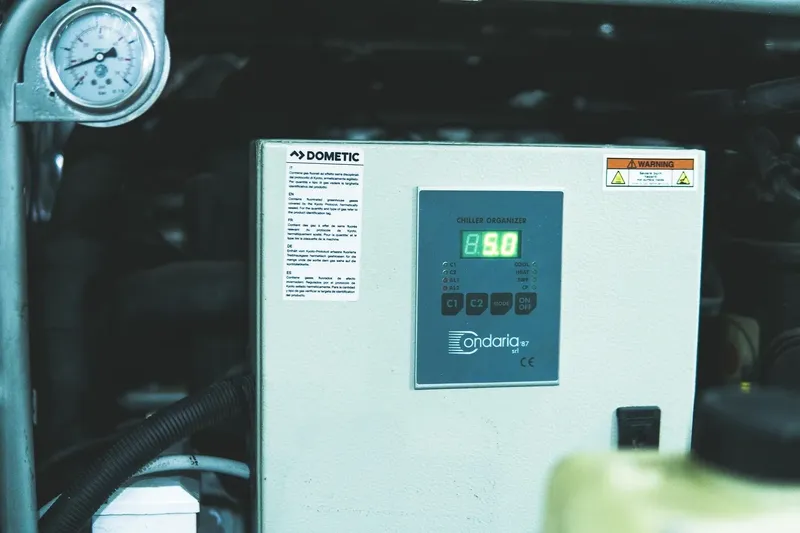  Yacht Photos Pics Control panel and gauge in 2005 Canados 72 S yacht engine room.