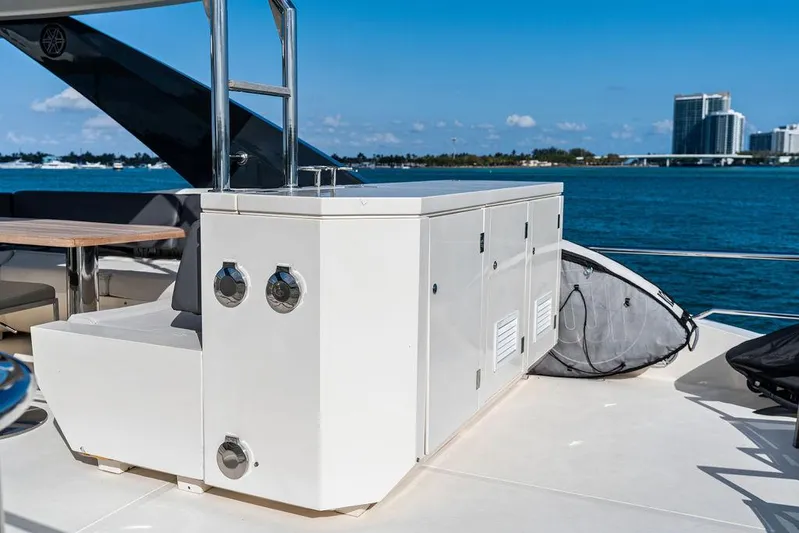 Greyt Escape Yacht Photos Pics Astondoa 72 GLX yacht deck with ocean view, featuring sleek design and modern amenities, 2013 model.