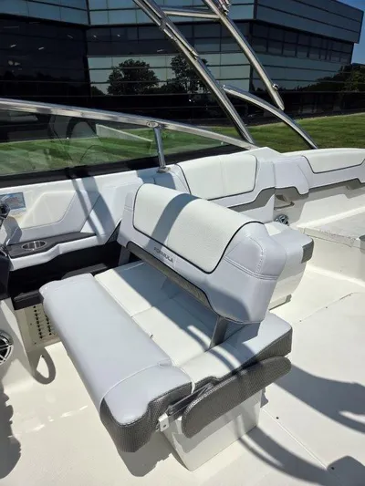  Yacht Photos Pics 2016 Formula 290 Bowrider interior with white seating and modern design.