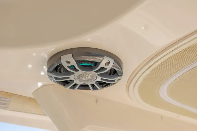  Yacht Photos Pics Speaker system on 2020 Grady-White Freedom 307 boat ceiling.