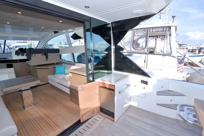 Gail Force Yacht Photos Pics Luxurious interior of 2019 Beneteau Gran Turismo 50 yacht with modern design and spacious layout.