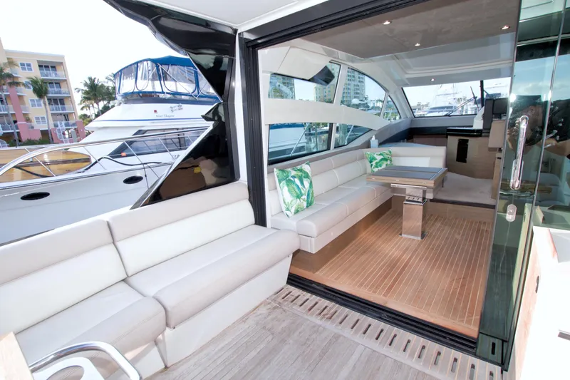 Gail Force Yacht Photos Pics 2019 Beneteau Gran Turismo 50 yacht interior with elegant seating and modern design.