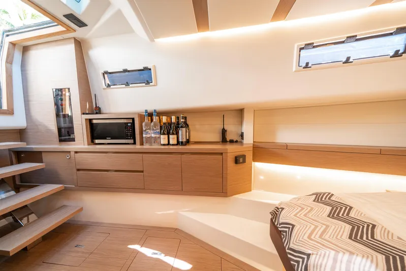 Morgan 1 Yacht Photos Pics Luxurious interior of 2023 Pardo Yachts 43 with modern amenities and elegant design.