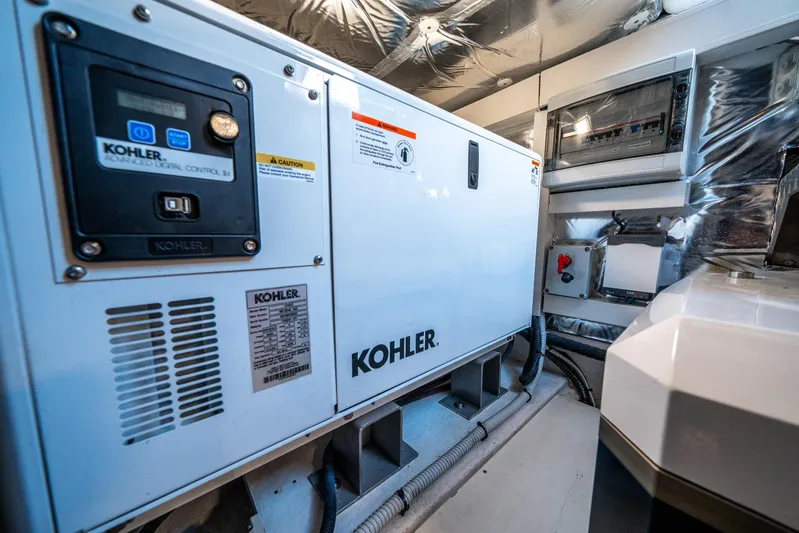 Morgan 1 Yacht Photos Pics Engine room of 2023 Pardo Yachts 43 featuring Kohler generator.