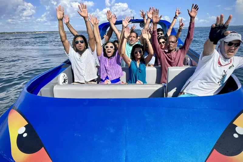  Yacht Photos Pics Group enjoying a thrilling ride on a 2022 Smoky Mountain 16 Passenger boat.