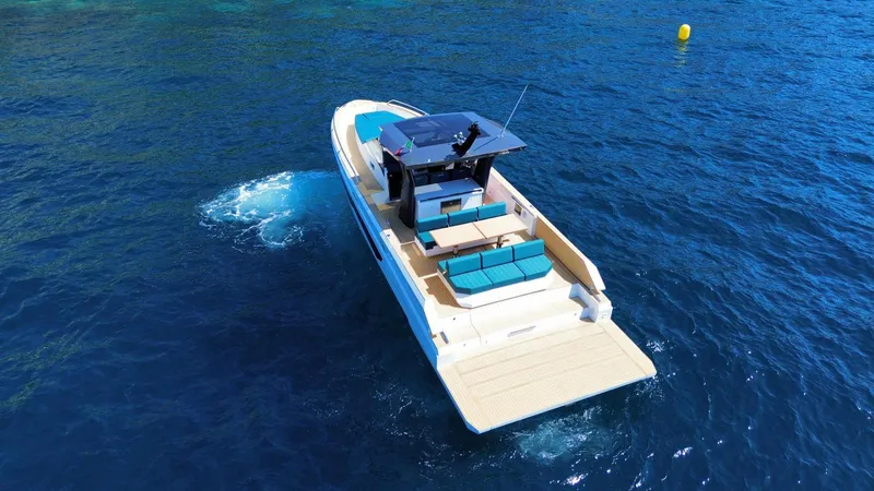 Fiart 39 Sw Yacht Photos Pics 2024 Fiart 39 Seawalker yacht cruising on blue ocean waters.