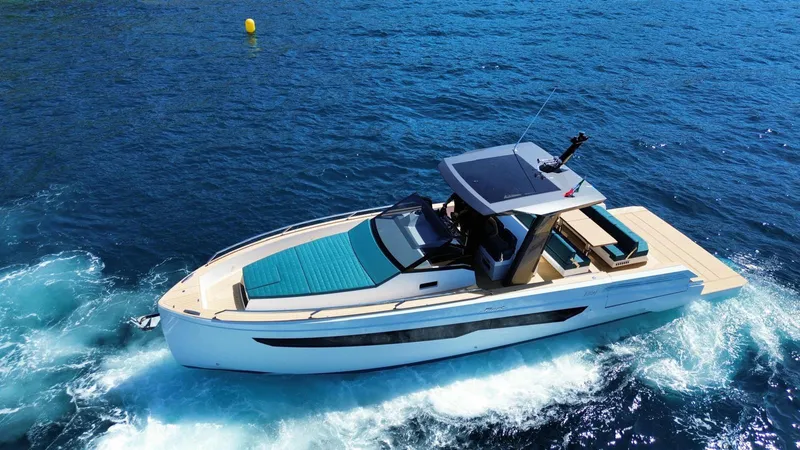 Fiart 39 Sw Yacht Photos Pics 2024 Fiart 39 Seawalker yacht cruising on blue ocean waters.