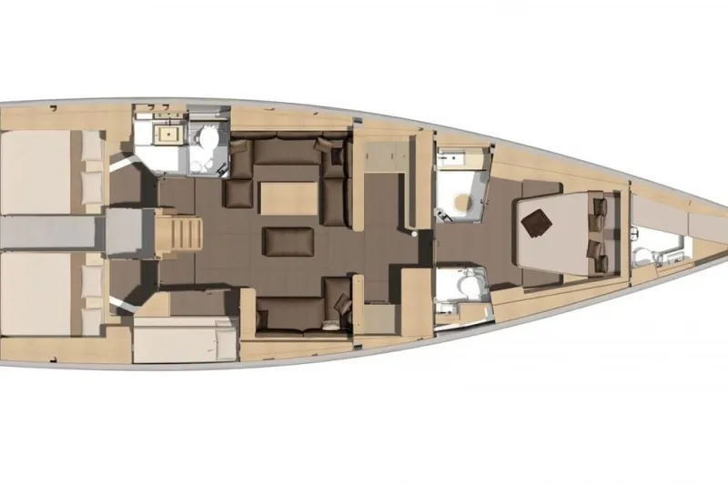  Yacht Photos Pics 2019 Dufour Exclusive 56 yacht interior layout with spacious cabins and modern amenities.