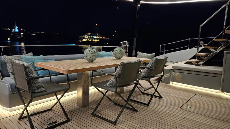  Yacht Photos Pics Cockpit Sitting by Night