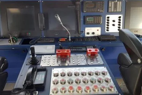  Yacht Photos Pics Control panel of 2006 FBMA Philippines SWATH Slice Crew Transport Vessel with various instruments and controls.