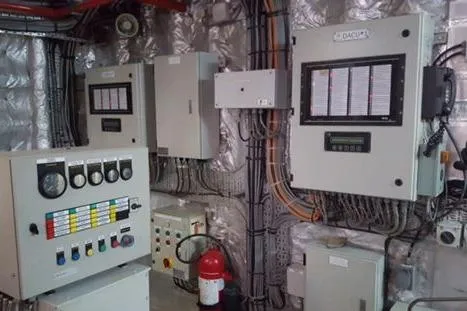  Yacht Photos Pics Control panels and wiring inside a 2006 FBMA Philippines SWATH Slice Crew Transport Vessel.