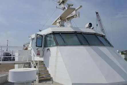  Yacht Photos Pics FBMA Philippines 2006 SWATH Slice Crew Transport Vessel with radar and navigation equipment.