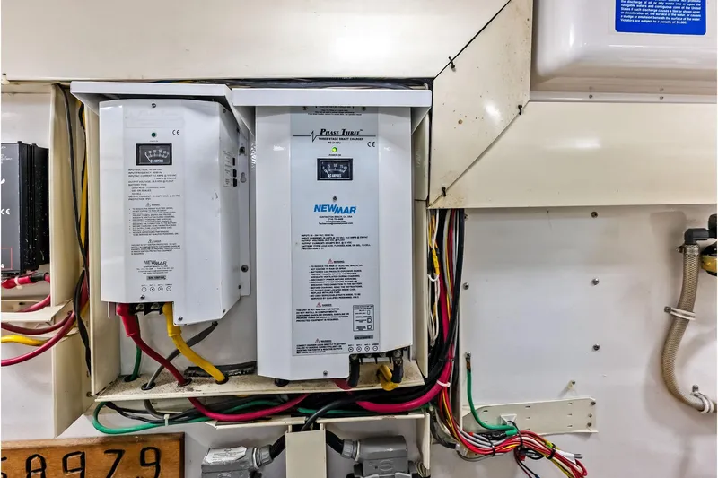 Urgent Sea Yacht Photos Pics Electrical system of a 2003 Viking 45 Open boat with Newmar components.
