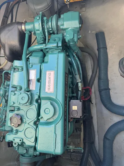 Alisei Yacht Photos Pics Engine of 2017 Fountaine Pajot Helia 44 Evolution catamaran, showcasing mechanical components.