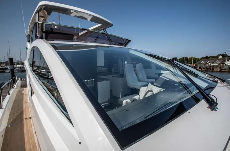  Yacht Photos Pics Luxury Pearl 80 yacht, 2020 model, with sleek design and spacious interior.