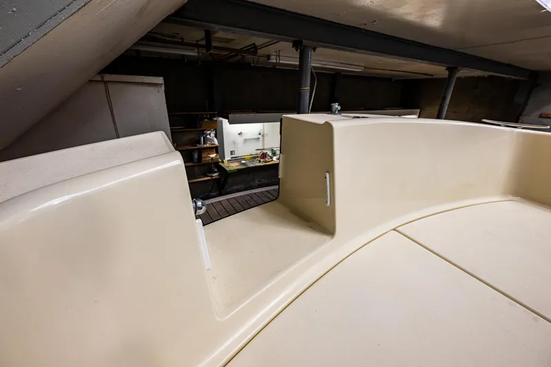 Rough Rider Yacht Photos Pics 2006 Palm Beach Motor Yachts Avalon 32 interior detail in storage facility.