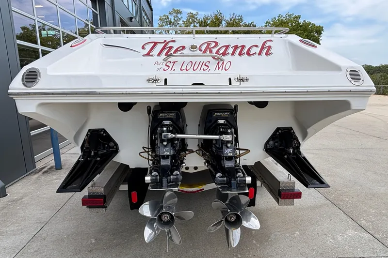  Yacht Photos Pics 2007 Fountain 38 Lightning boat with dual Mercury engines, docked at St. Louis, MO.