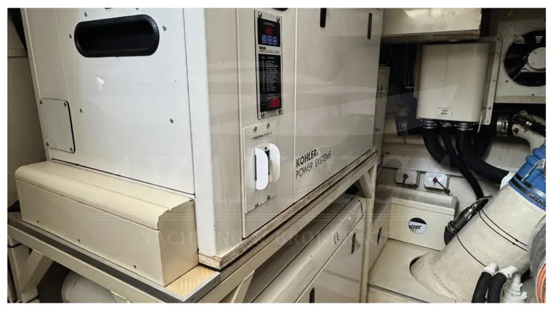  Yacht Photos Pics Engine room of 2008 Ferretti Yachts 731 with Kohler power system.