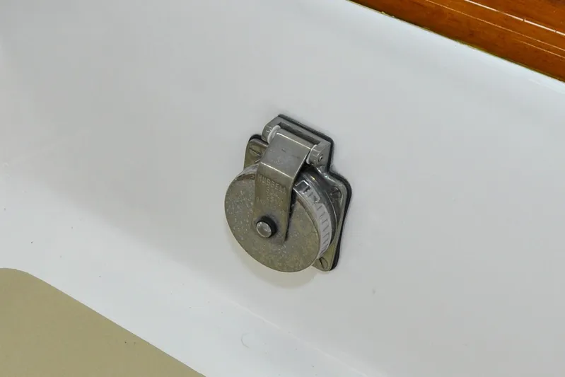 Night Train Yacht Photos Pics Stainless steel fitting on 1986 Hinckley Sou'wester 51 yacht.