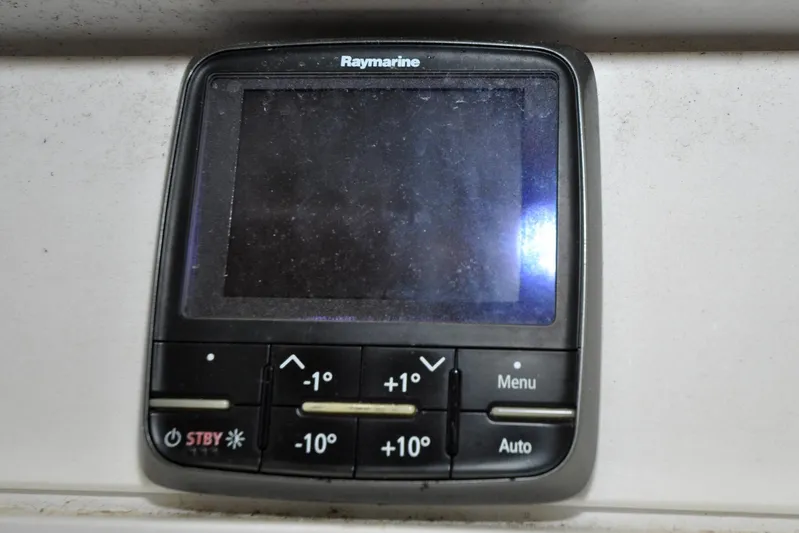 Night Train Yacht Photos Pics Raymarine control panel on 1986 Hinckley Sou'wester 51 yacht.