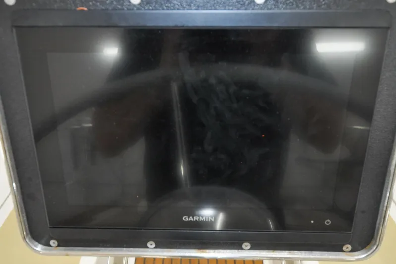 Night Train Yacht Photos Pics Garmin navigation display on 1986 Hinckley Sou'wester 51 yacht.