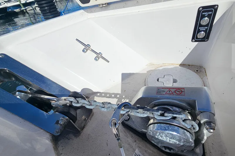  Yacht Photos Pics 2024 Sea Fox 268 Commander anchor windlass system with chain and control buttons.