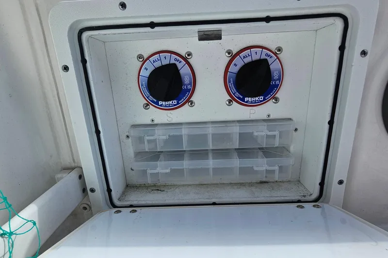  Yacht Photos Pics Battery switches on a 2024 Sea Fox 268 Commander boat.