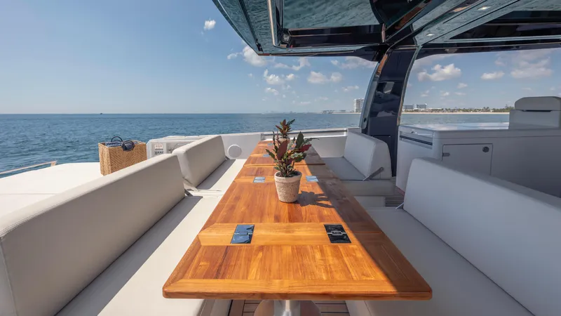 Ladder Yacht Photos Pics Luxurious interior of the 2023 Fjord 53XL yacht.