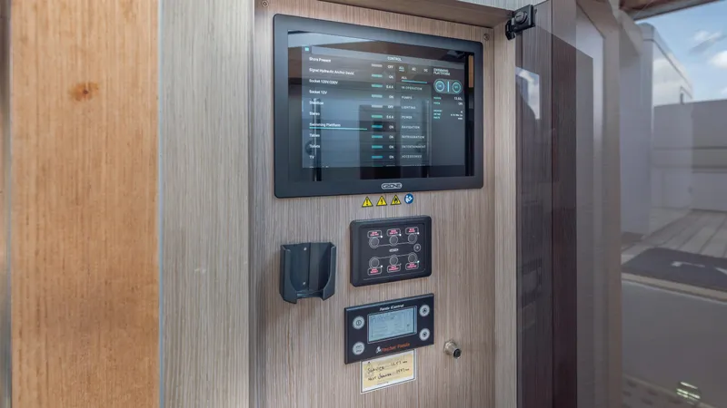 Ladder Yacht Photos Pics Control panel of Fjord 53XL yacht, year 2023.