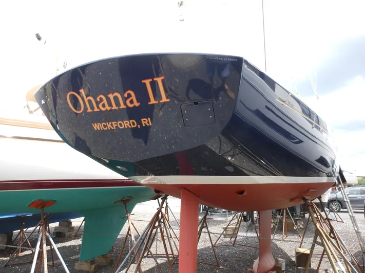 Ohana Lll Yacht Photos Pics 2009 Alerion Express 33 sailboat "Ohana II" in dry dock, Wickford, RI.