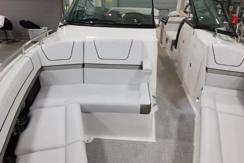 330 Cbr Yacht Photos Pics 2025 Formula 350 Crossover Bowrider I/O interior with sleek white seating.