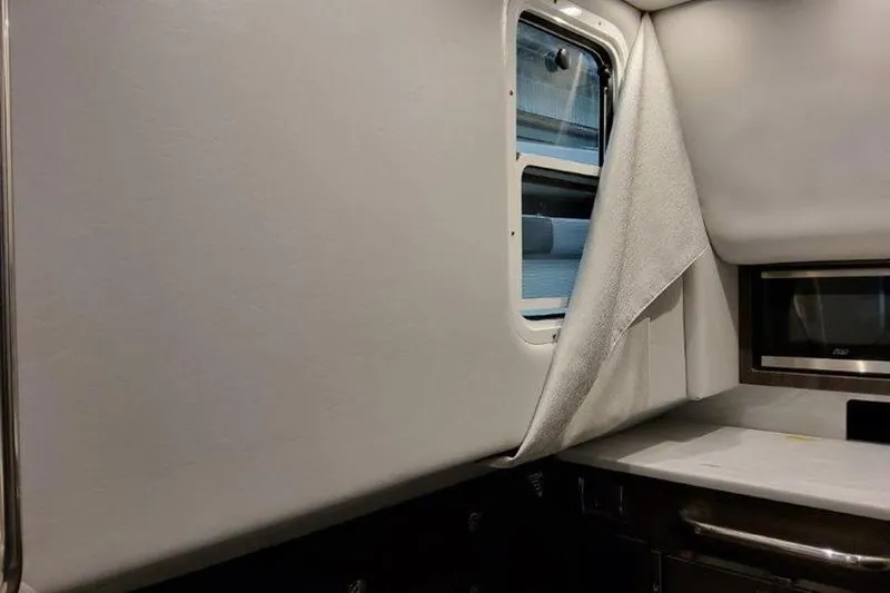 330 Cbr Yacht Photos Pics Interior of 2025 Formula 350 Crossover Bowrider I/O with window and countertop.