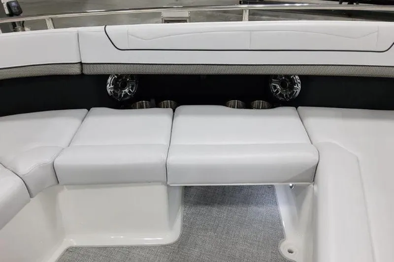 330 Cbr Yacht Photos Pics 2025 Formula 350 Crossover Bowrider I/O interior with white cushioned seating.