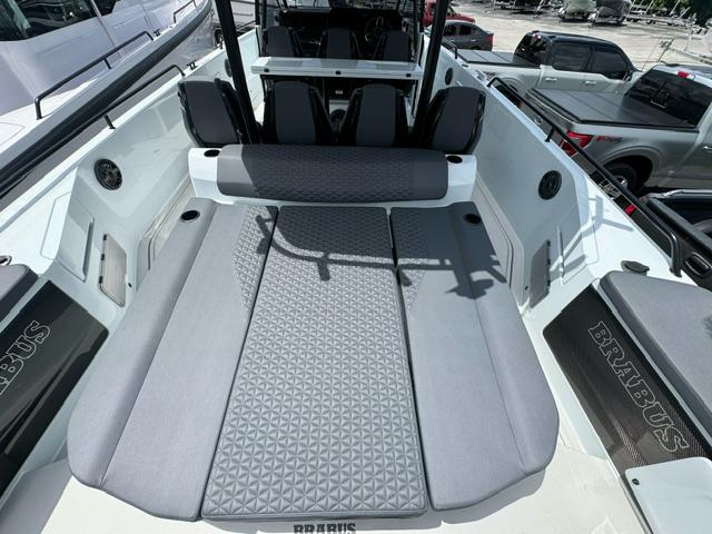 2024 BRABUS Shadow 1000 ST boat interior with luxurious seating and sleek design.