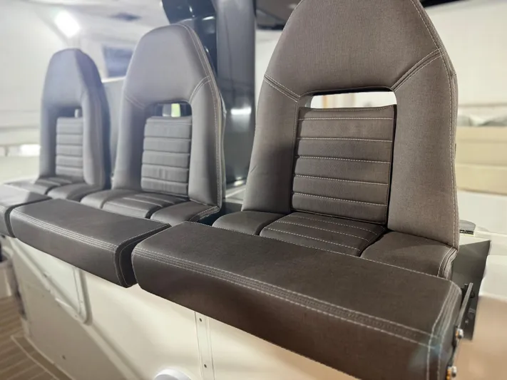  Yacht Photos Pics Luxury seating on Nassima Yacht N40, 2025 model, featuring plush, ergonomic design.