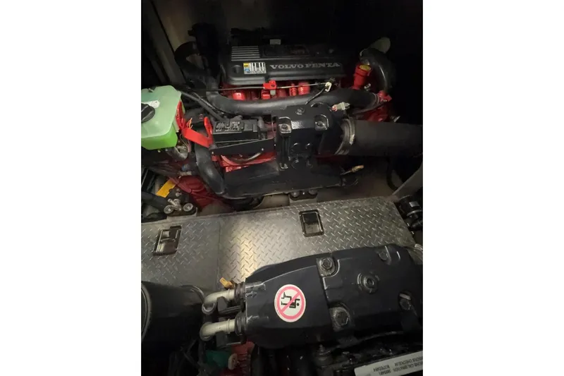  Yacht Photos Pics Engine compartment of a 2007 Four Winns 378 Vista with Volvo Penta components.