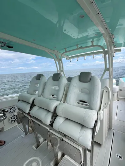  Yacht Photos Pics 2019 HCB Siesta boat with luxurious seating and ocean view.