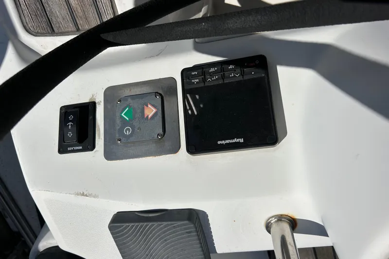 Banyan Sea Yacht Photos Pics Control panel of a 2008 Beneteau Oceanis 43 sailboat with navigation instruments.