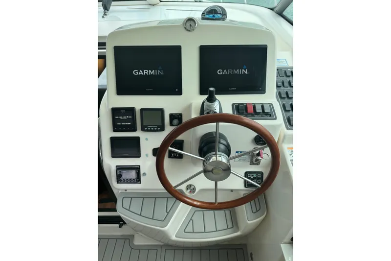  Yacht Photos Pics Helm of 2007 Tiara Yachts 4300 Sovran with Garmin navigation displays.