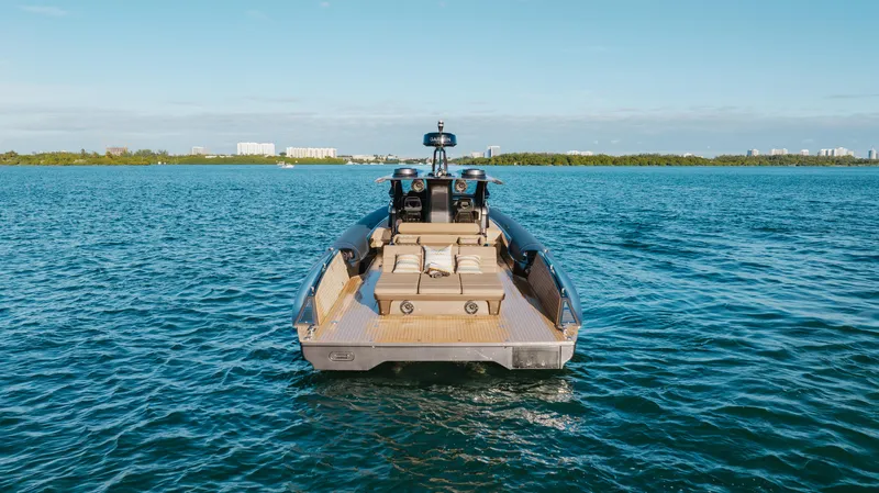 Anvera 48 Yacht Photos Pics Anvera 48 luxury yacht on open water, 2025 model, rear view.