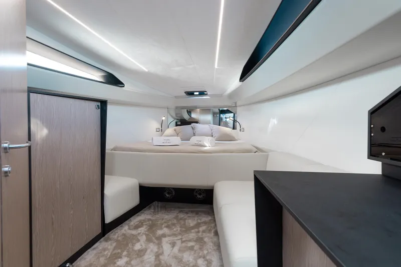 Anvera 48 Yacht Photos Pics Luxurious interior of 2025 Anvera 48 yacht with modern design and comfortable seating.