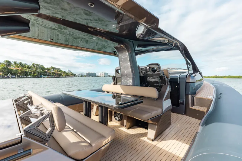 Anvera 48 Yacht Photos Pics Luxurious 2025 Anvera 48 yacht interior with sleek design and spacious seating.