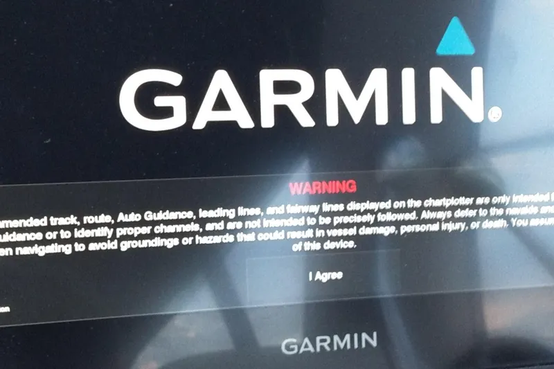 Barely "a" Wake Yacht Photos Pics Garmin navigation screen on a 2004 Sea Ray 340 Sundancer boat.